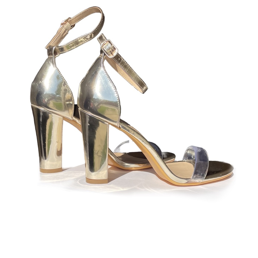 Preloved TRENDY heeled strap gold Women's Shoes